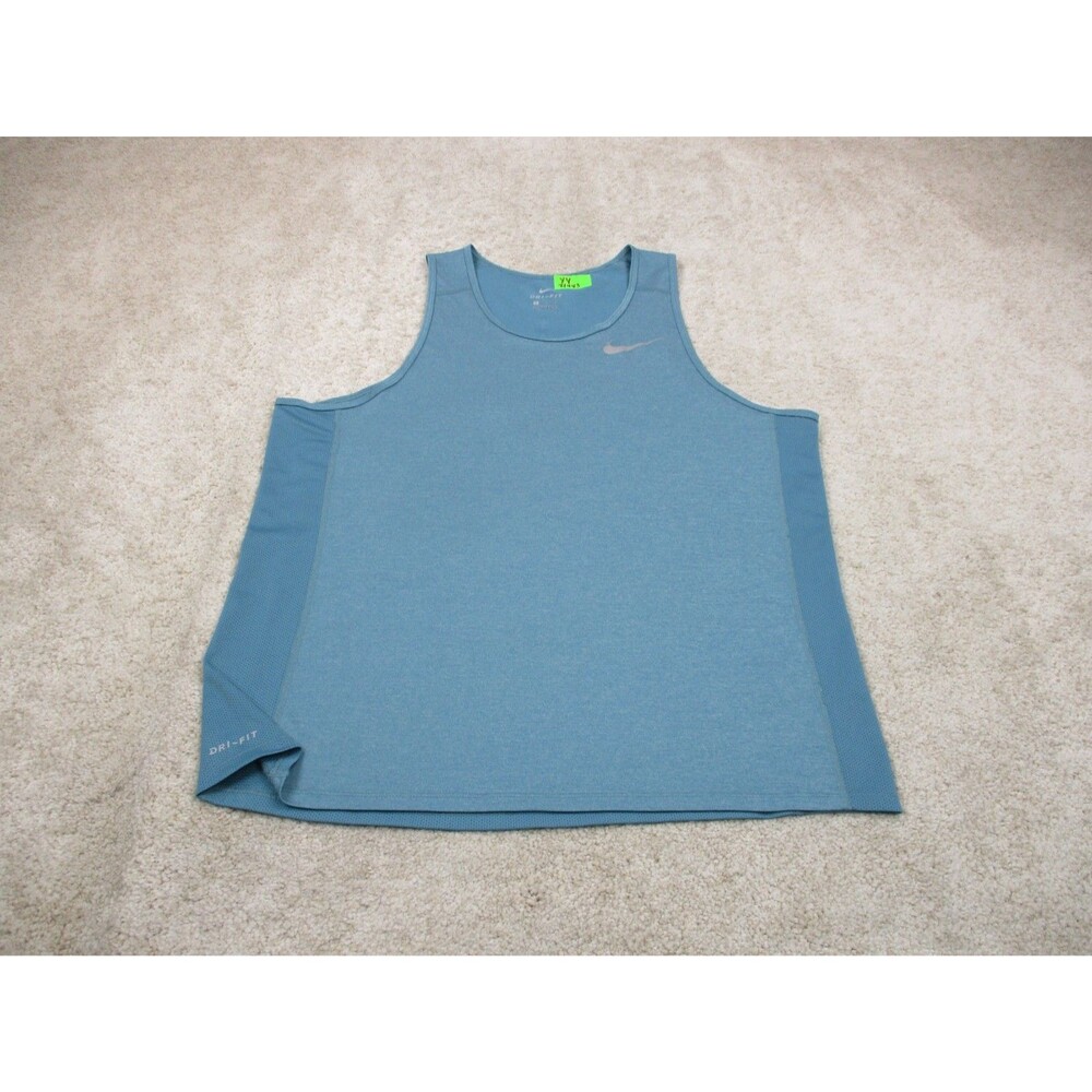 Nike Tank Top Mens Extra Large XL Blue Sleeveless Dri-Fit Running Gym Workout
